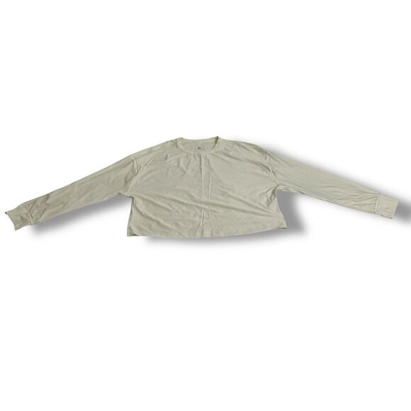 Lululemon Boxy Crop Long Sleeve Pastel Neon Yellow Women’s Size 8 (Relaxed Fit) - Picture 6 of 11